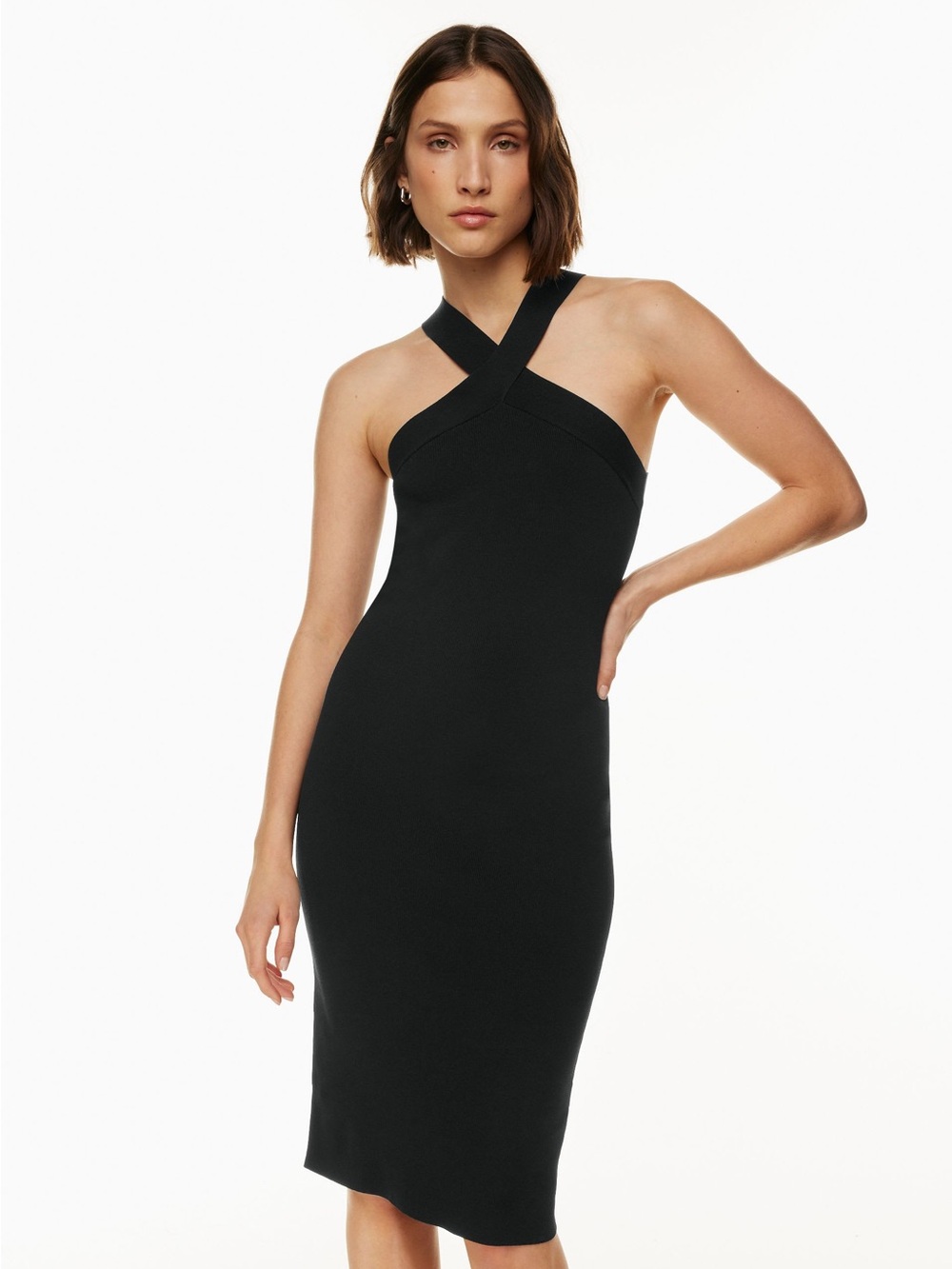 Aritzia Babaton Sculpt Knit Cric Cross Midi Dress - #260